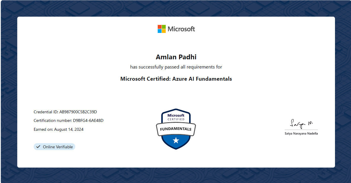 Microsoft Certified: Azure AI Fundamentals